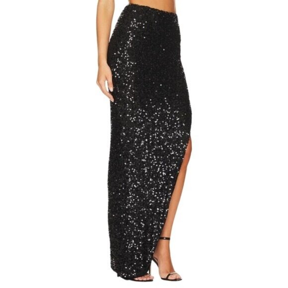 Nookie Smoke Show Skirt in Black Sequin - Picture 4 of 9